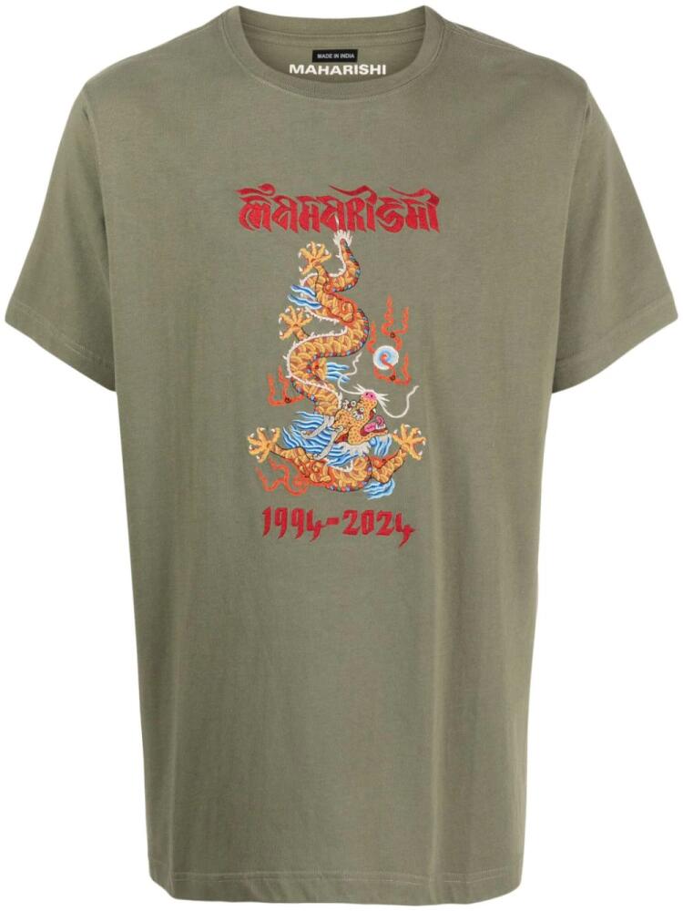 Maharishi Dragon-print organic-cotton shirt - Green Cover