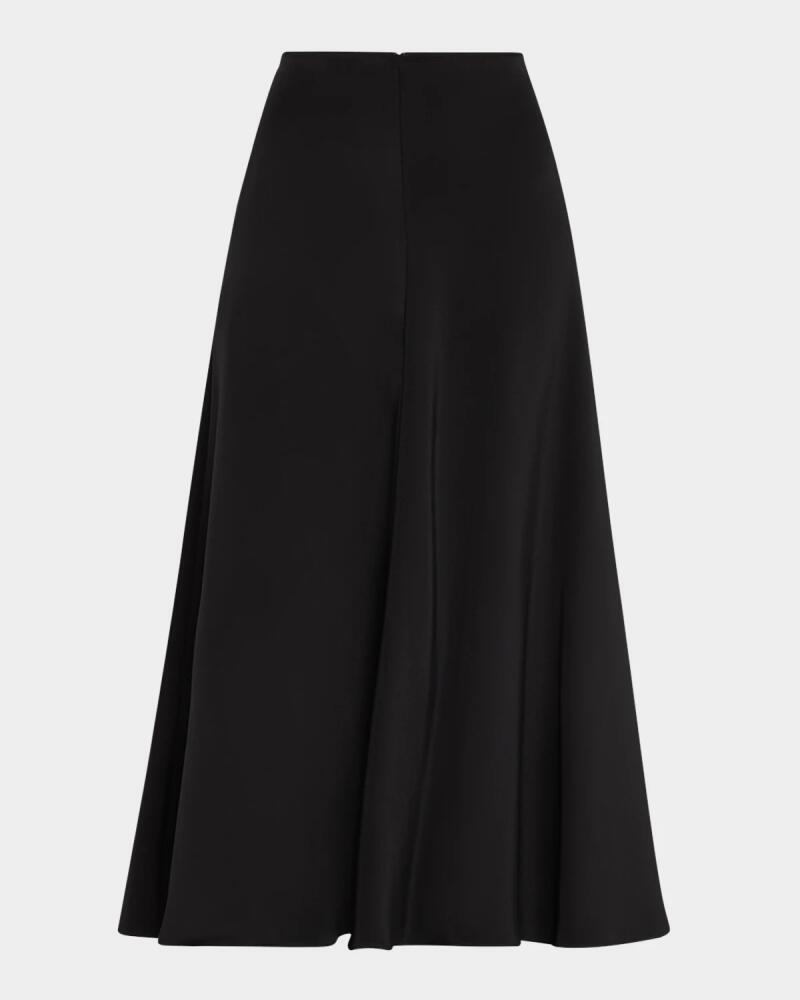 Brandon Maxwell Millie Full Flared Silk Skirt Cover