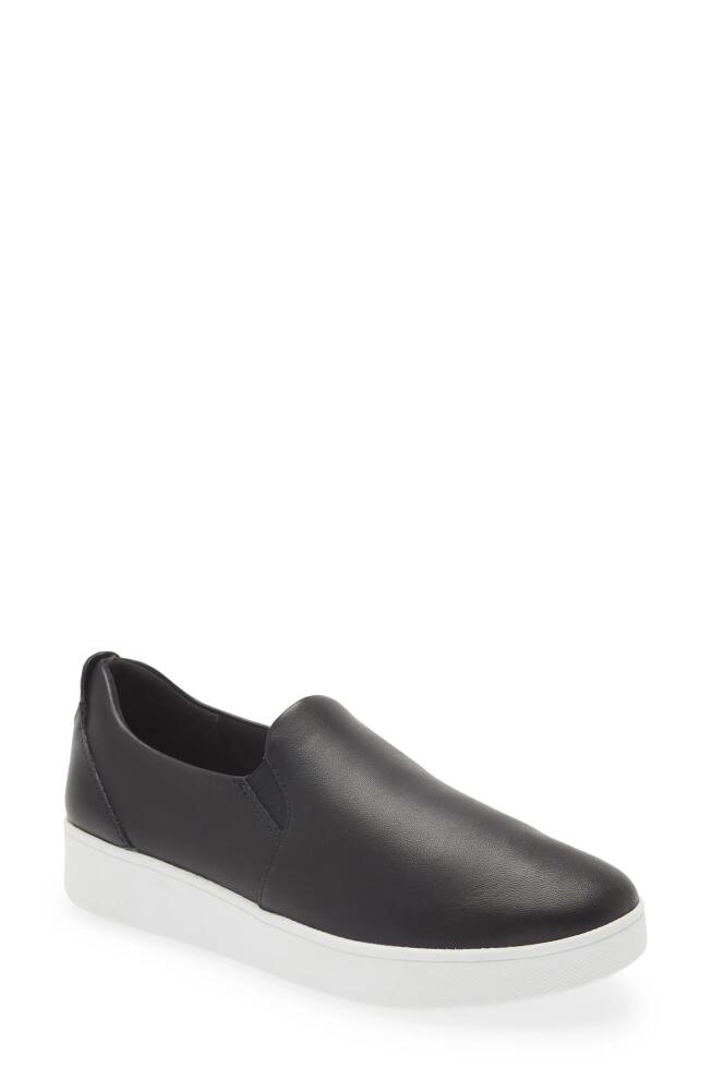 FitFlop Rally Leather Slip-On Skate Sneaker in Black Cover