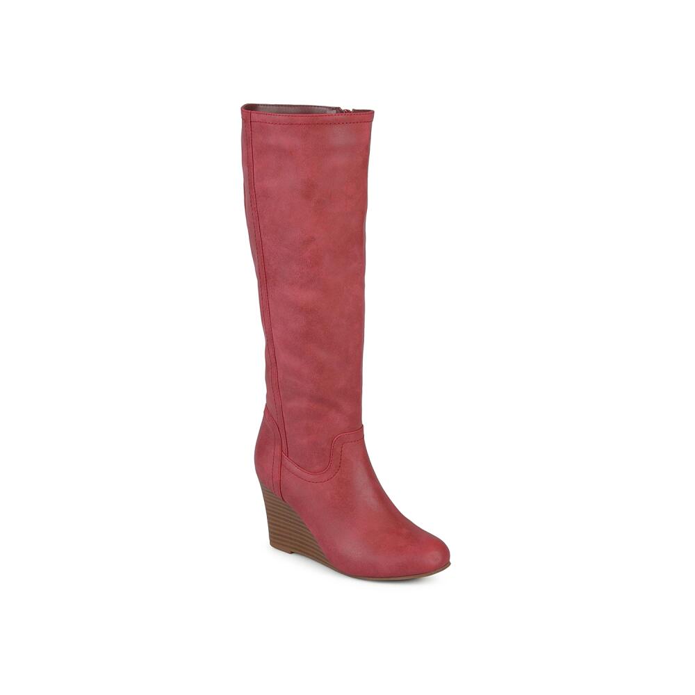 Journee Collection Langly Wide Calf Wedge Boot | Women's | Red Cover