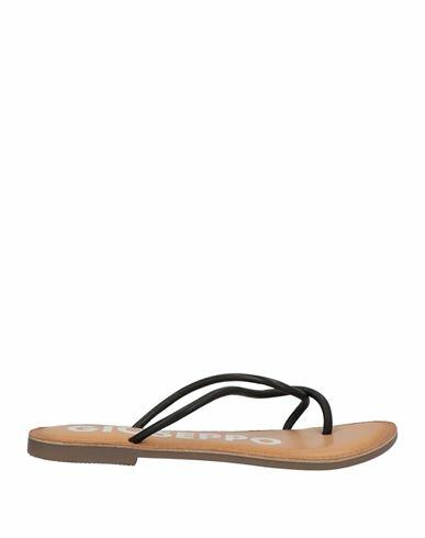 Gioseppo Woman Thong sandal Black Soft Leather Cover