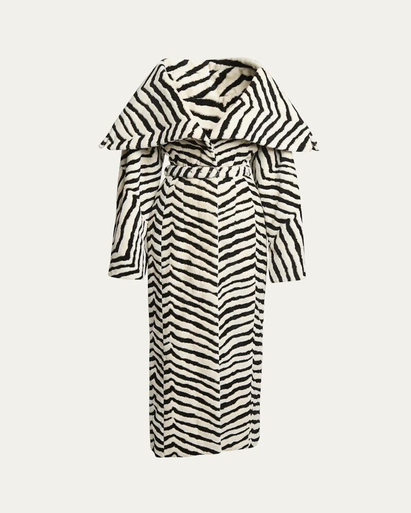 Jacquemus Caruso Zebra Long Belted Coat Cover