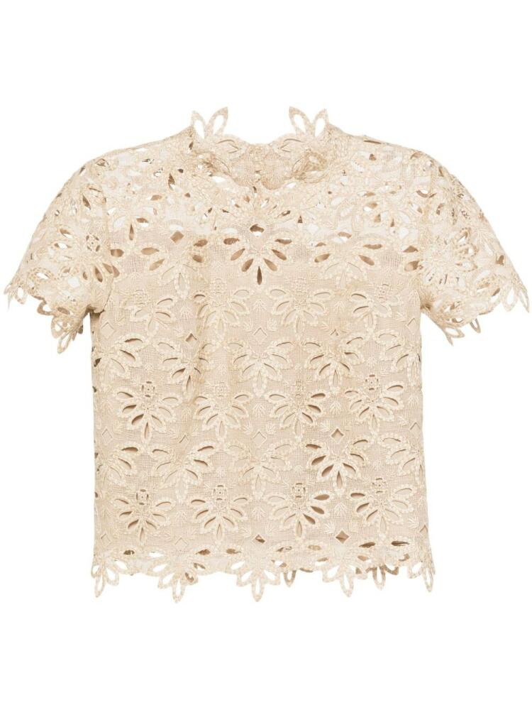 Ermanno Scervino embroidered cut-out blouse - Neutrals Cover