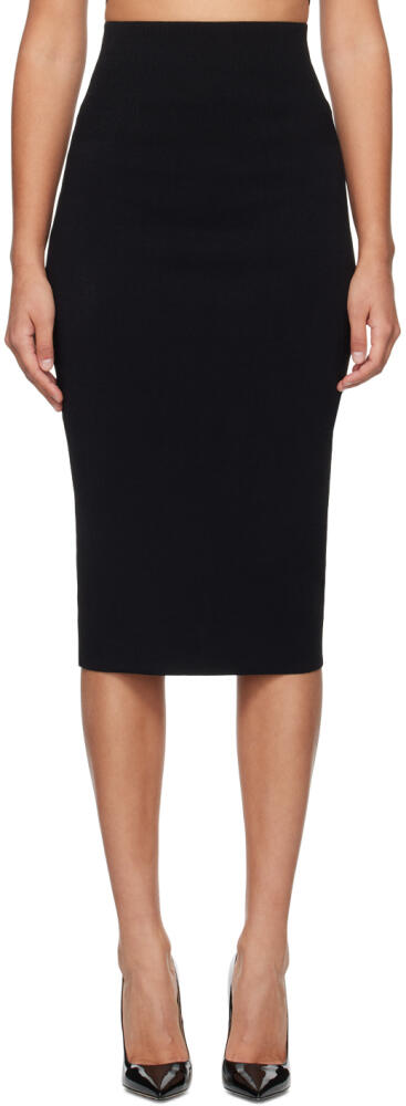 Victoria Beckham Black Fitted Midi Skirt Cover