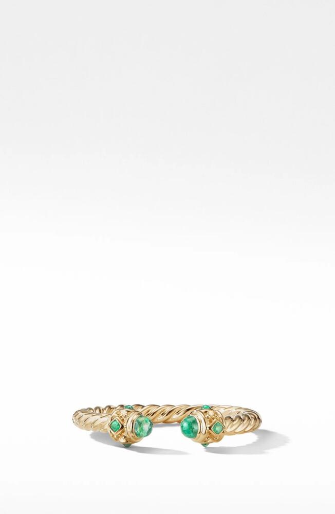 David Yurman Renaissance Full Pavé Ring in 18K Gold in Emerald Cover