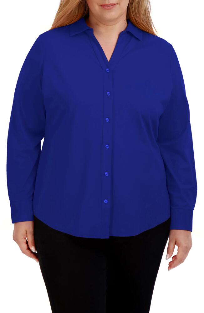 Foxcroft Mary Button-Up Blouse in Royal Blue Cover