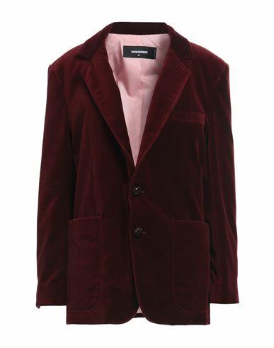 Dsquared2 Woman Blazer Burgundy Cotton, Metallic fiber Cover