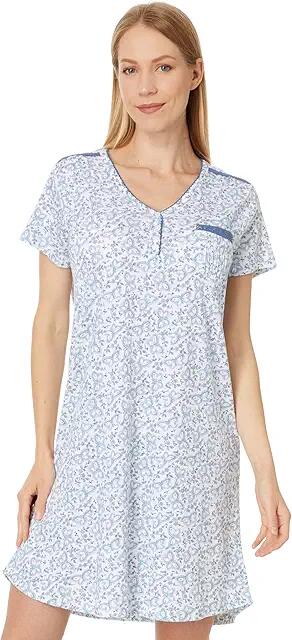 Karen Neuburger Short Sleeve Nightshirt (Butterfly Ditsy) Women's Pajama Cover