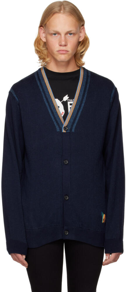 PS by Paul Smith Navy Rib Cardigan Cover