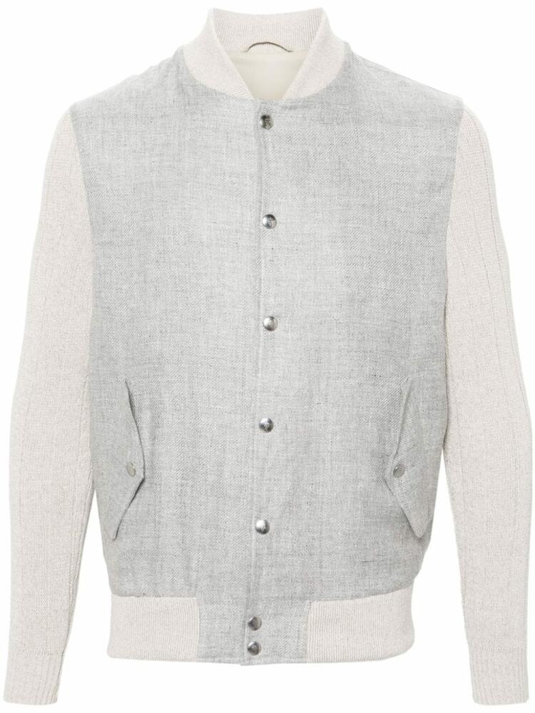 Eleventy linen-blend bomber jacket - Grey Cover