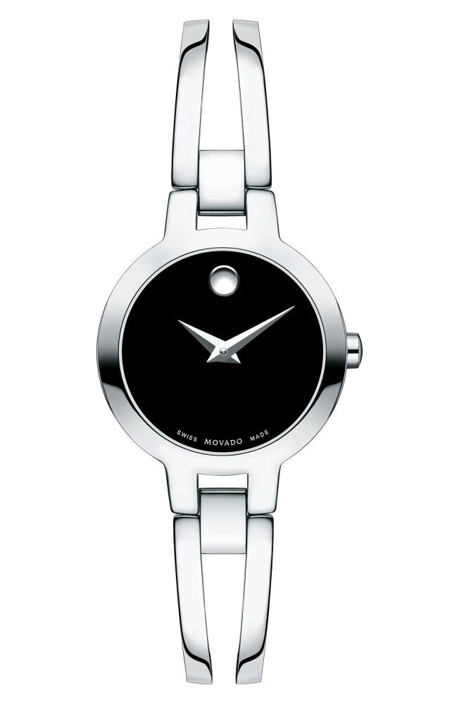 Movado Amorosa Bangle Watch, 24mm in Silver/Black/Silver Cover