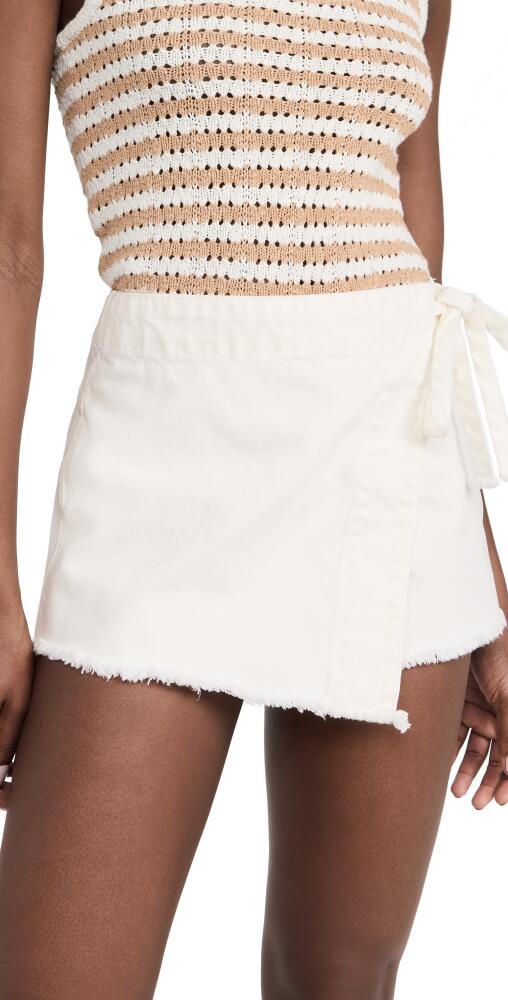 Free People Emmy Denim Skort White Cover