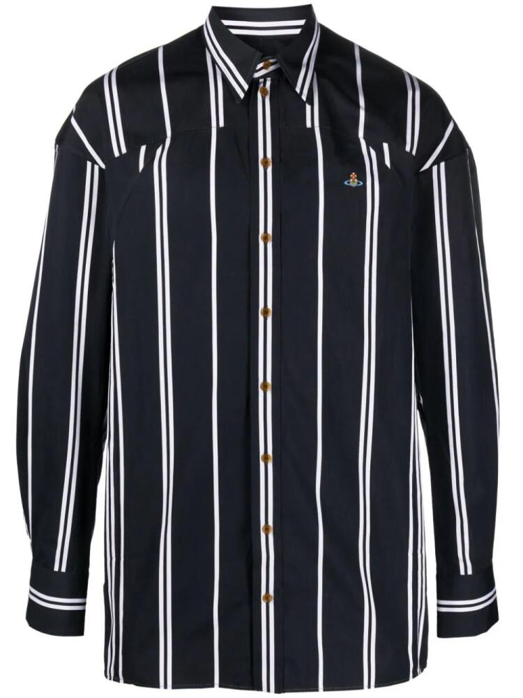 Vivienne Westwood Orb-logo stripe-print shirt - Black Cover