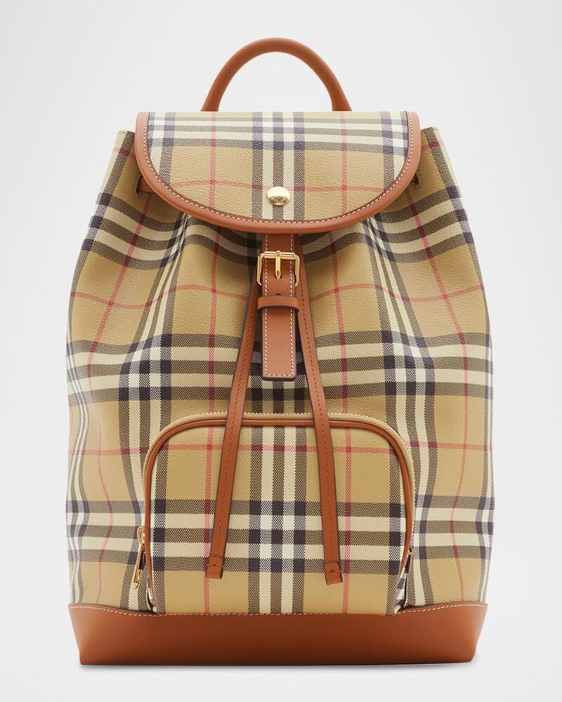 Burberry Check Drawstring Coated-Cotton Backpack Cover