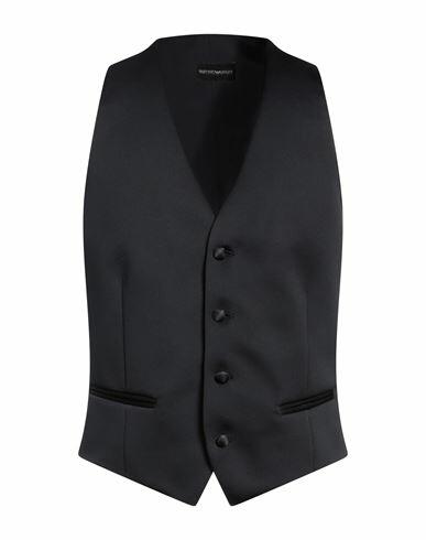 Emporio Armani Man Tailored Vest Midnight blue Polyester, Silk Cover