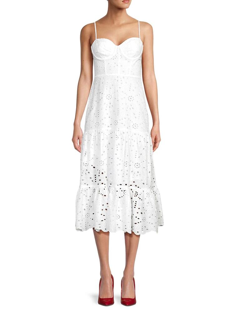 Rachel Parcell Women's Eyelet Bustier Midaxi Dress - White Cover