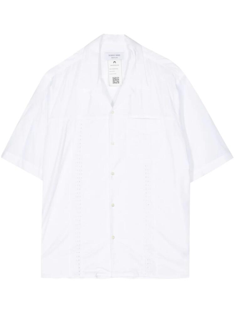 Marine Serre lace-detail cotton shirt - White Cover