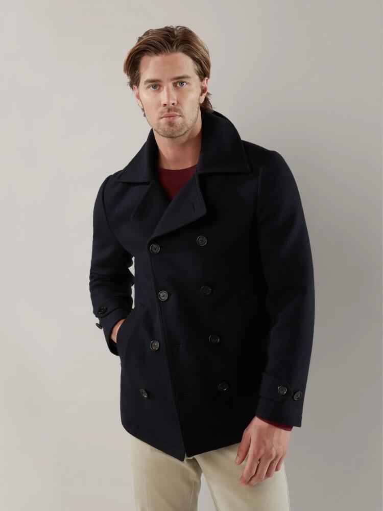 Robert Talbott Curtis Peacoat in Navy Cover