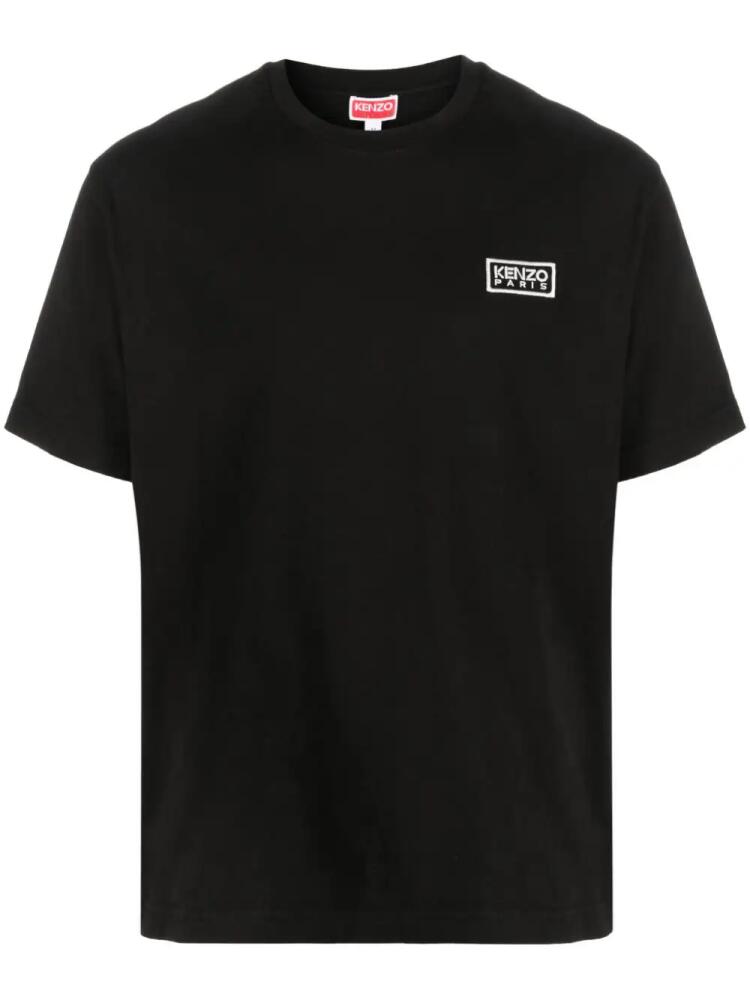 Kenzo logo-embroidered cotton T-shirt - Black Cover