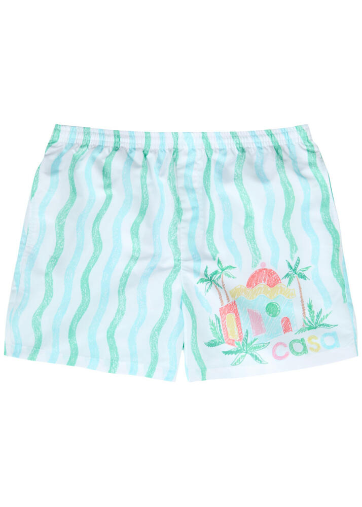 Casablanca Maison Menphis Printed Shell Swim Shorts - Blue/White Cover