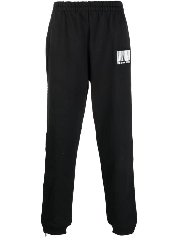 VTMNTS barcode-patch track pants - Black Cover