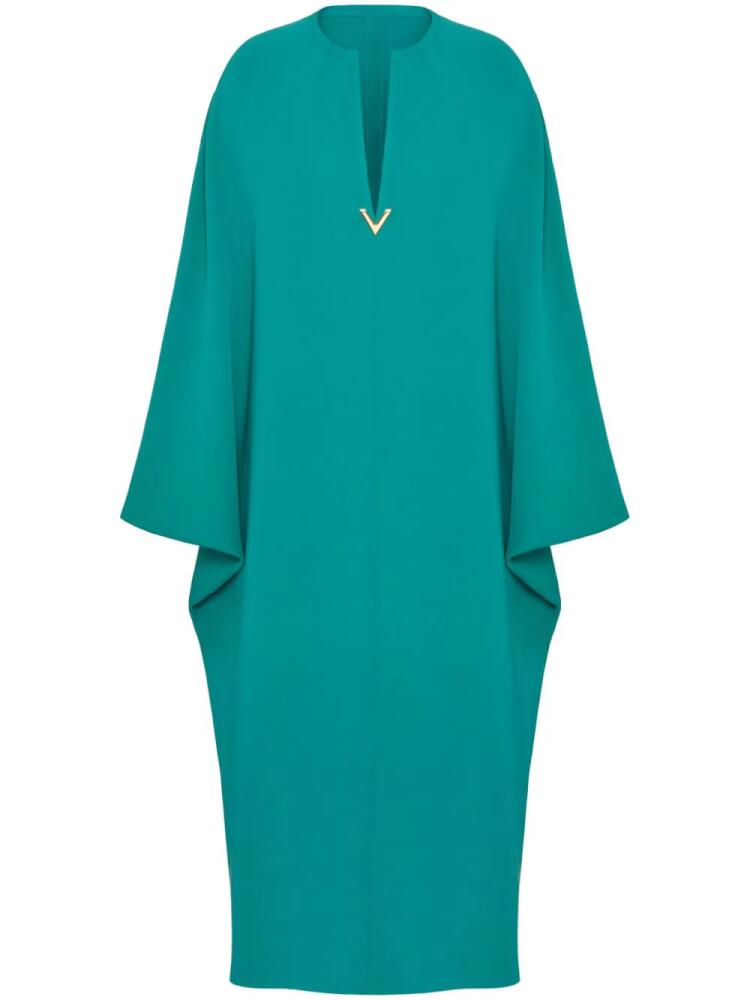 Valentino Garavani V-neck draped-sleeve midi dress - Green Cover