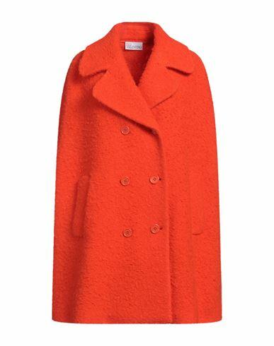 Red Valentino Woman Cape Orange Virgin Wool, Polyamide Cover