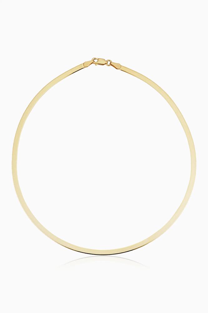 Oradina 14K Yellow Gold Park Avenue Bold Herringbone Choker Cover