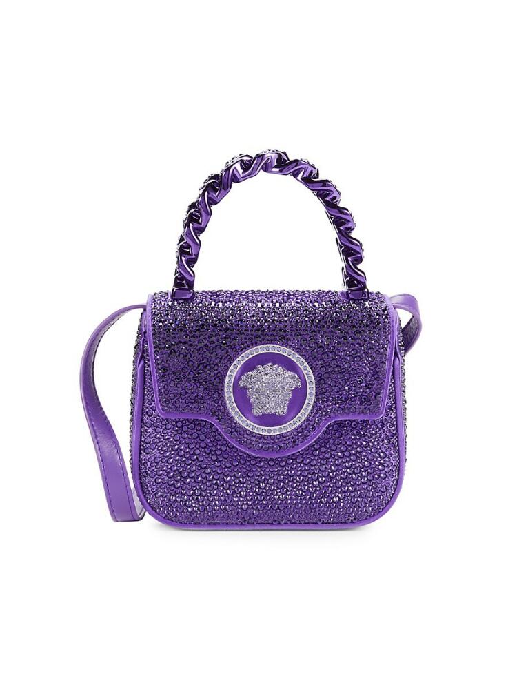 Versace Women's Mini Studded Medusa Top Handle Bag - Purple Cover