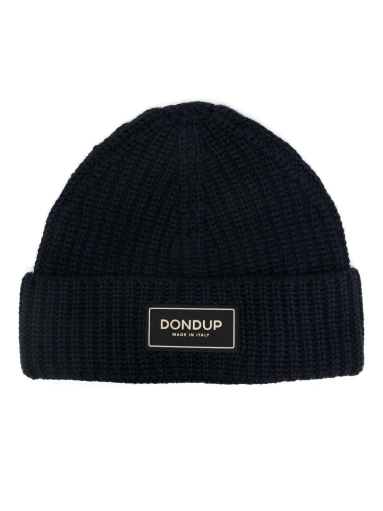 DONDUP logo-patch beanie - Blue Cover