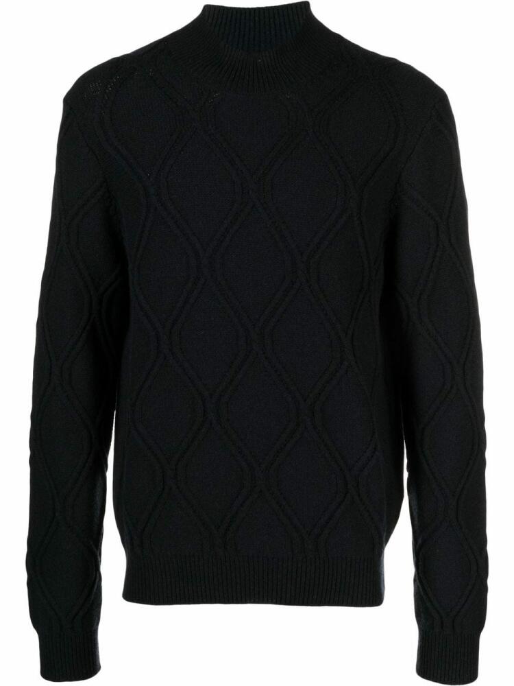 Corneliani cable-knit turtleneck jumper - Blue Cover