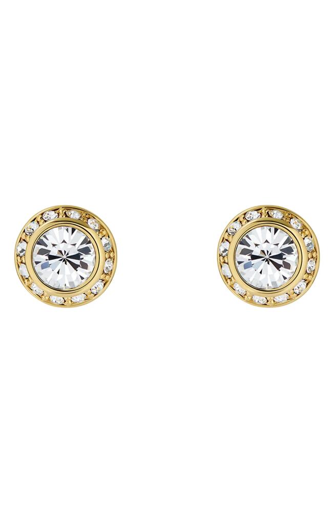 Ted Baker London Soletia Solitaire Crystal Halo Stud Earrings in Gold Tone Clear Crystal Cover