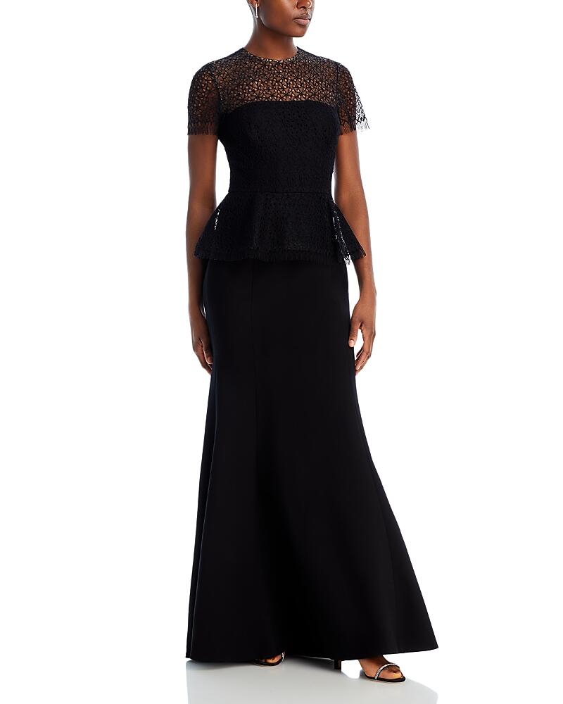 Jason Wu Collection Corded Geometric Lace Peplum Gown Cover