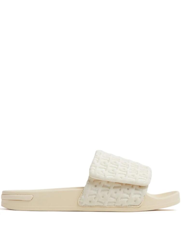 Mallet monogram-embossed slides - Neutrals Cover