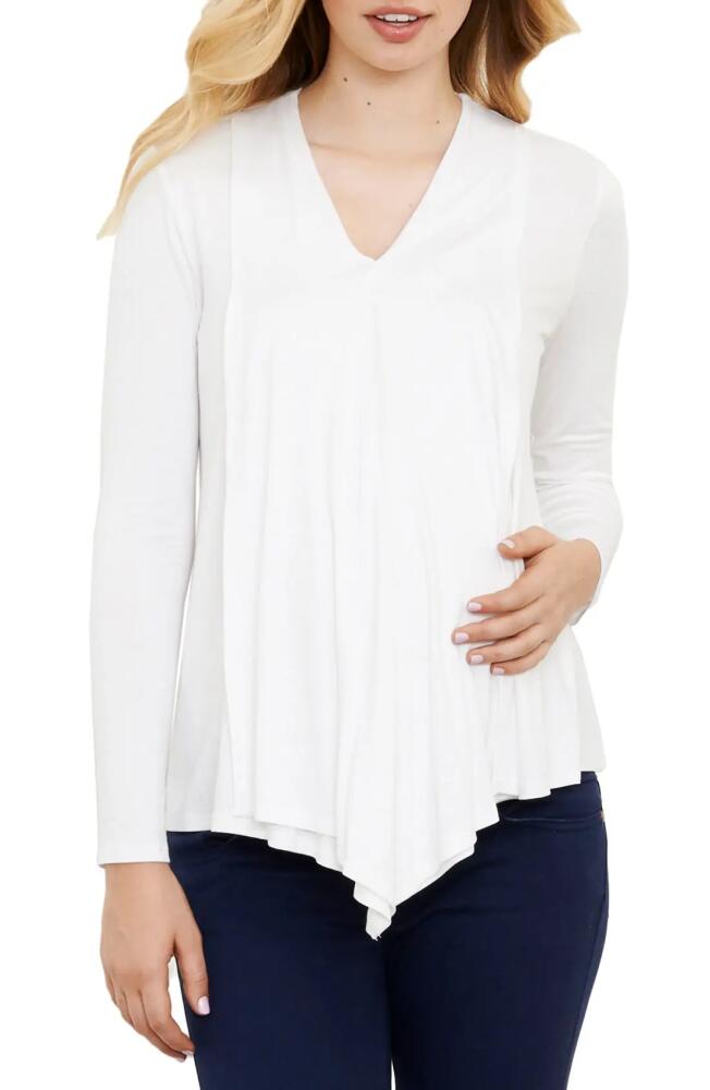 Maternal America Draped Nursing Top in Ivory Cover