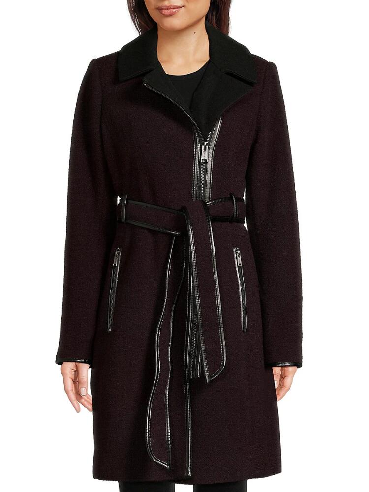 Guess Women's Wool Blend Longline Trench Coat - Port Cover