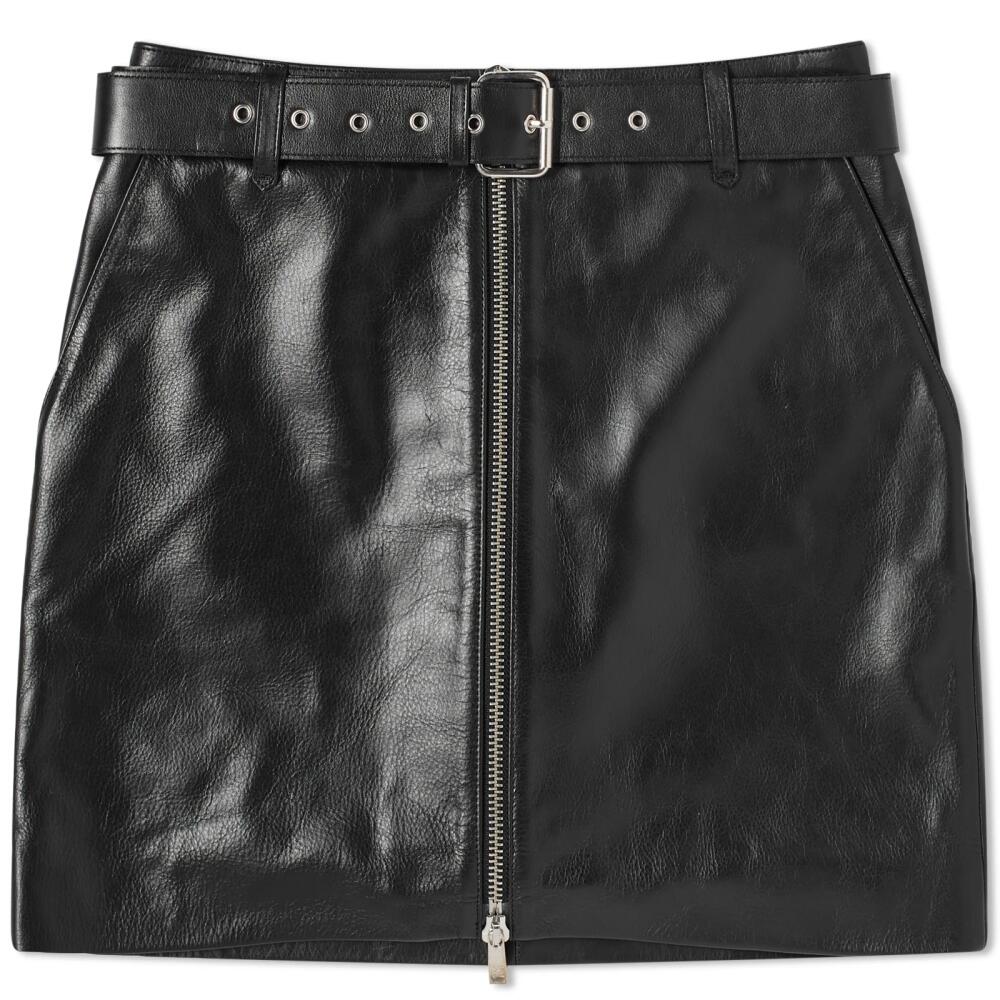 Anine Bing Women's Mini Leather Ana Skirt in Black Cover