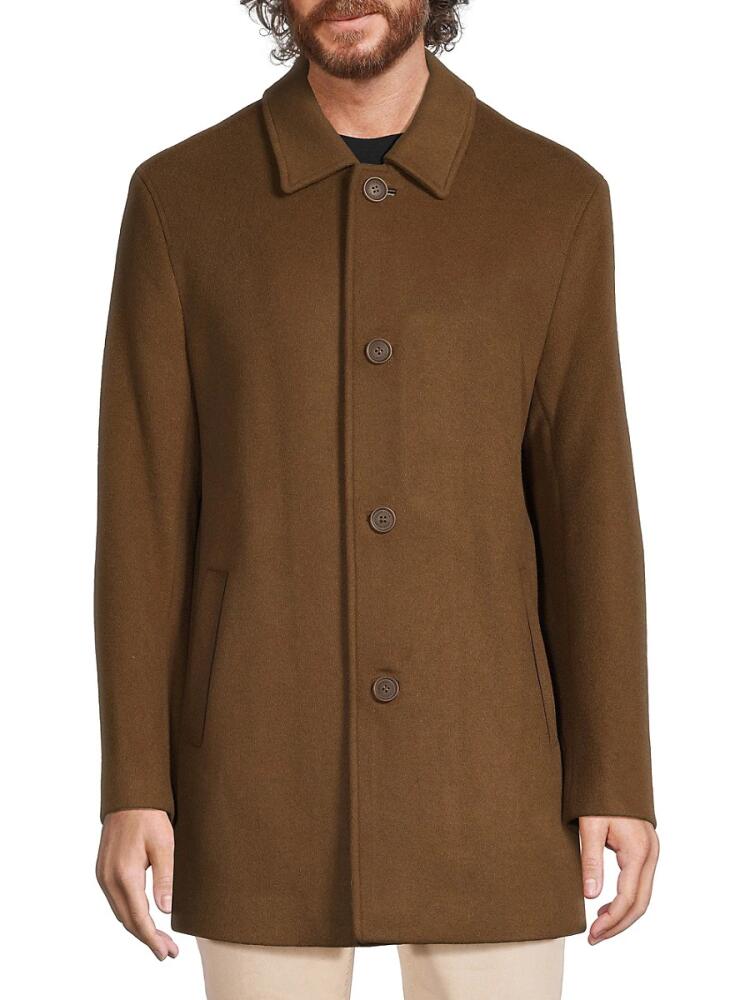 Cole Haan Men's Wool Blend Topcoat - Camel Cover