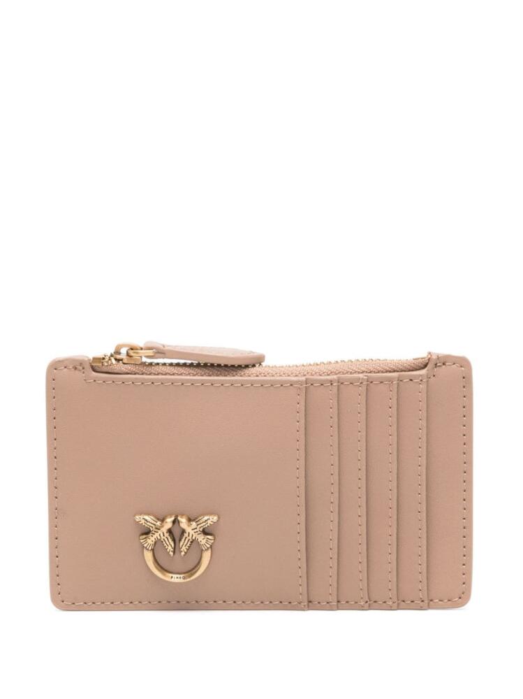 PINKO Love Bird leather cardholder - Neutrals Cover