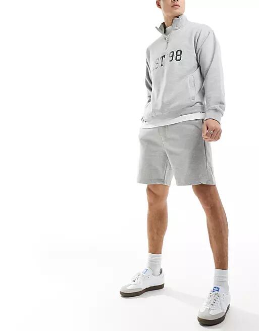 Pull & Bear basic jersey short in gray Cover