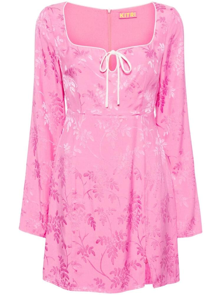 Kitri Elspeth floral-jacquard minidress - Pink Cover