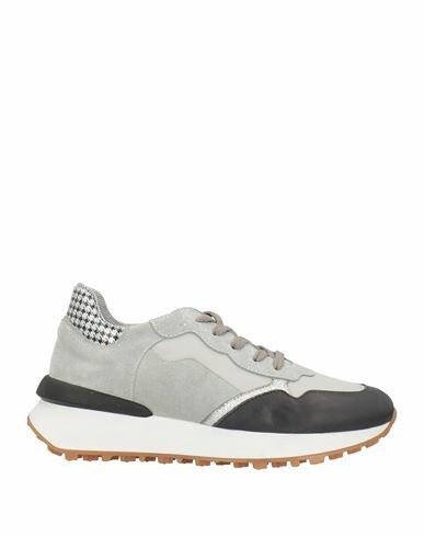 Tsd12 Woman Sneakers Grey Soft Leather, Textile fibers Cover