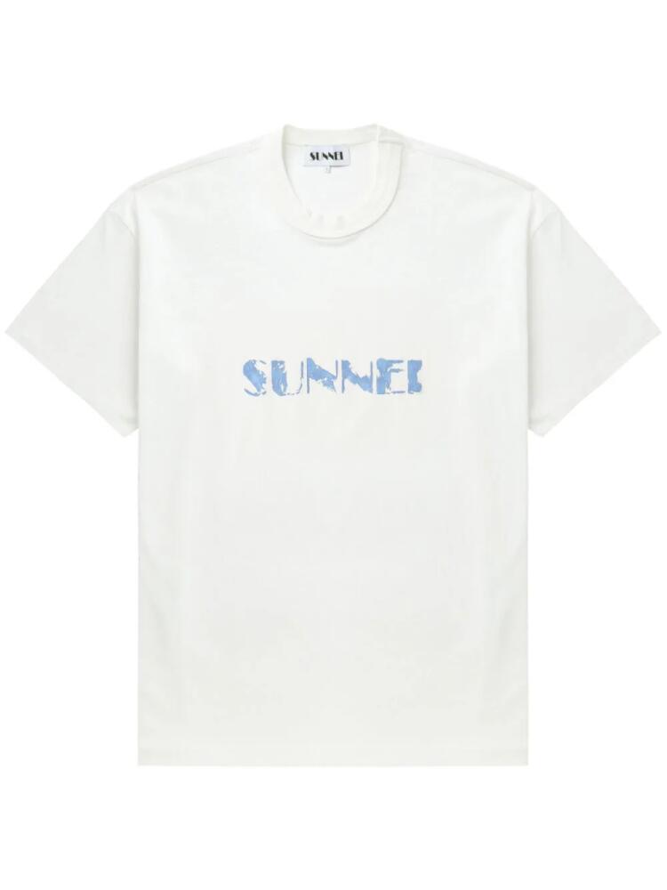 Sunnei logo-print cotton T-shirt - White Cover