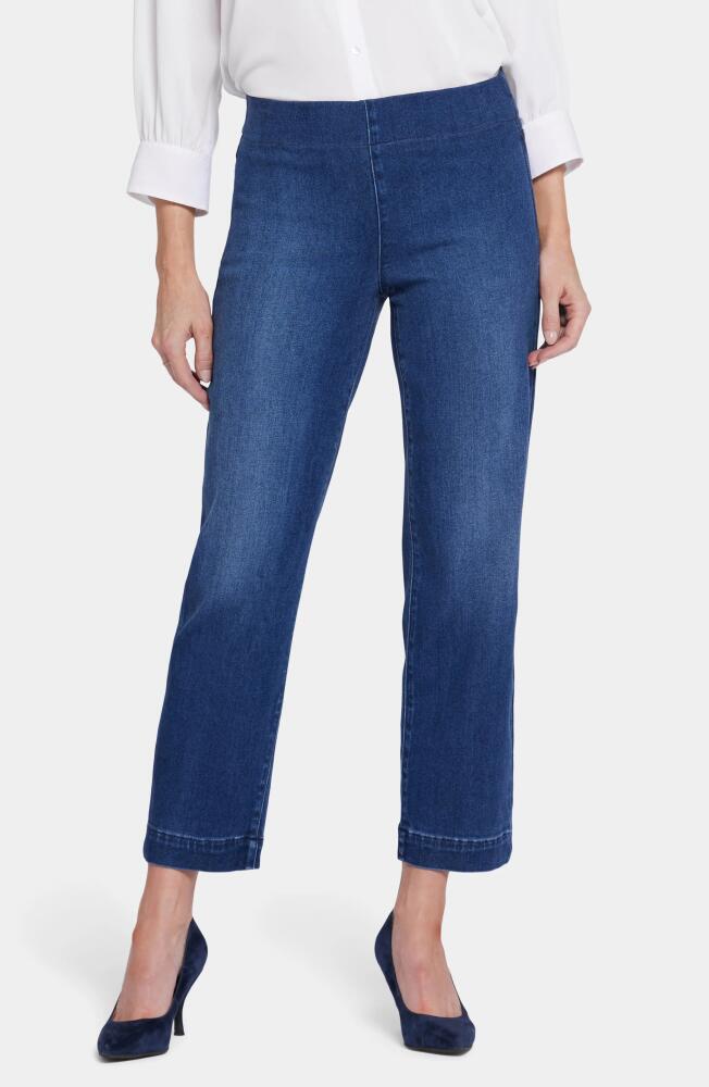 NYDJ Bailey Pull-On Ankle Relaxed Straight Leg Jeans in Mission Blue Cover