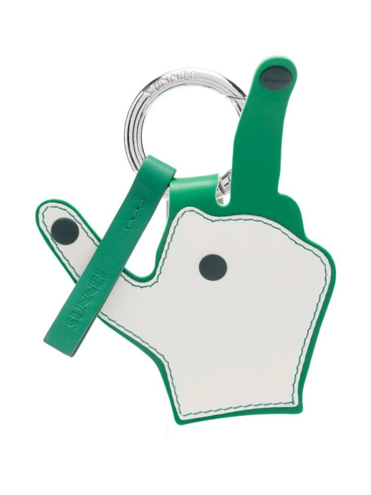 Sunnei Dito hand-motif keyring - Green Cover