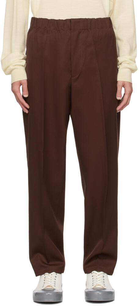 Jil Sander Brown Tapered Trousers Cover