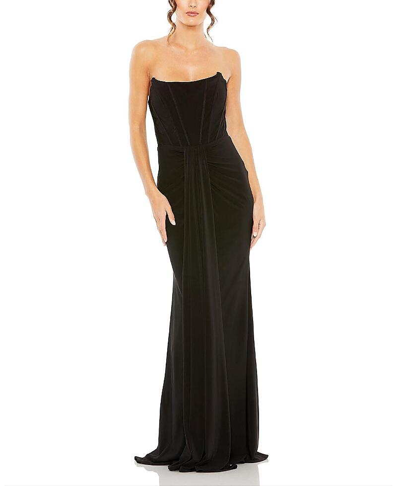 Mac Duggal Strapless Sweetheart Jersey Gown Cover