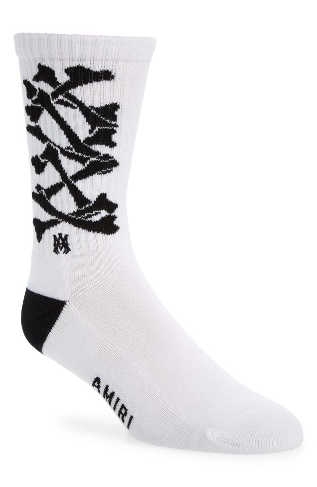 AMIRI Bones Crew Socks in White/Black Cover