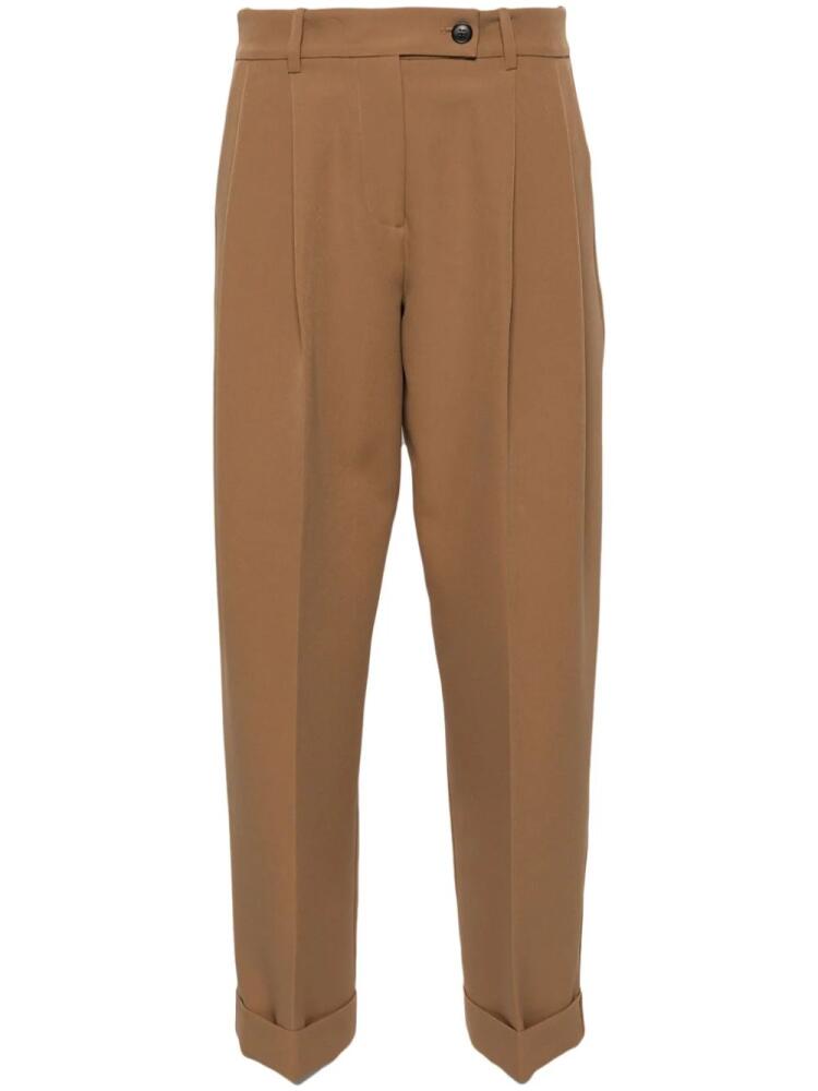 ERMANNO FIRENZE logo-embroidered trousers - Brown Cover