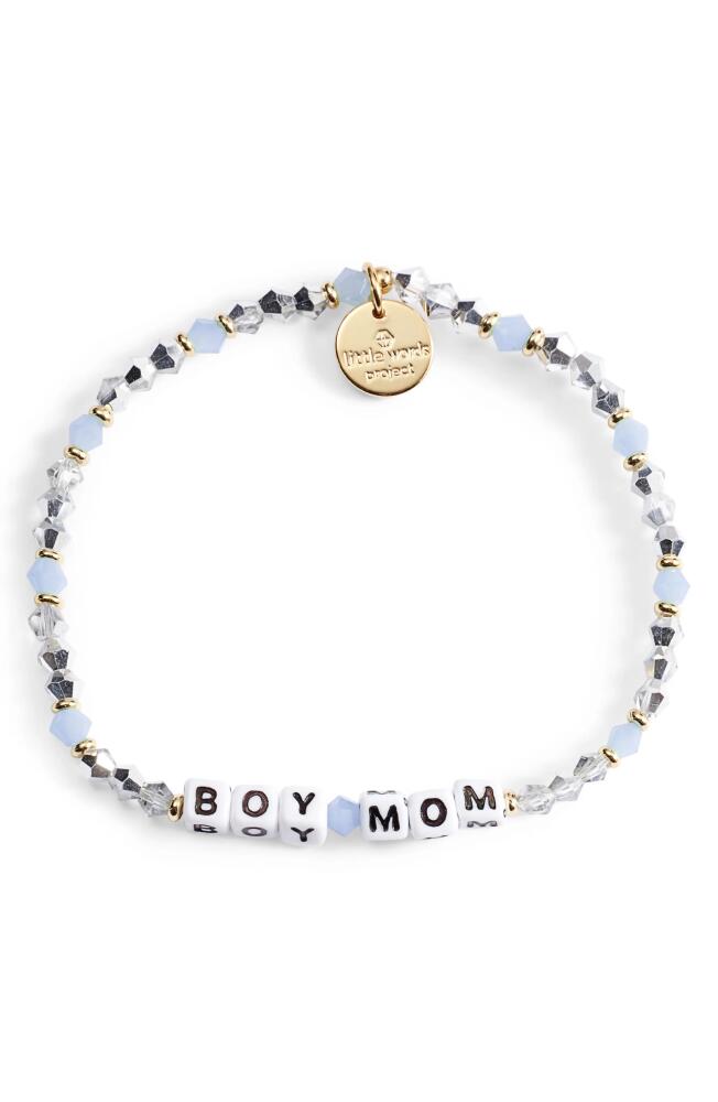 Little Words Project Boy Mom Beaded Stretch Bracelet in Blue/White Cover